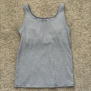 Bra tank back zipper Duluth Trading Co. Pier Genius Shelf Bra Tank - Navy /White